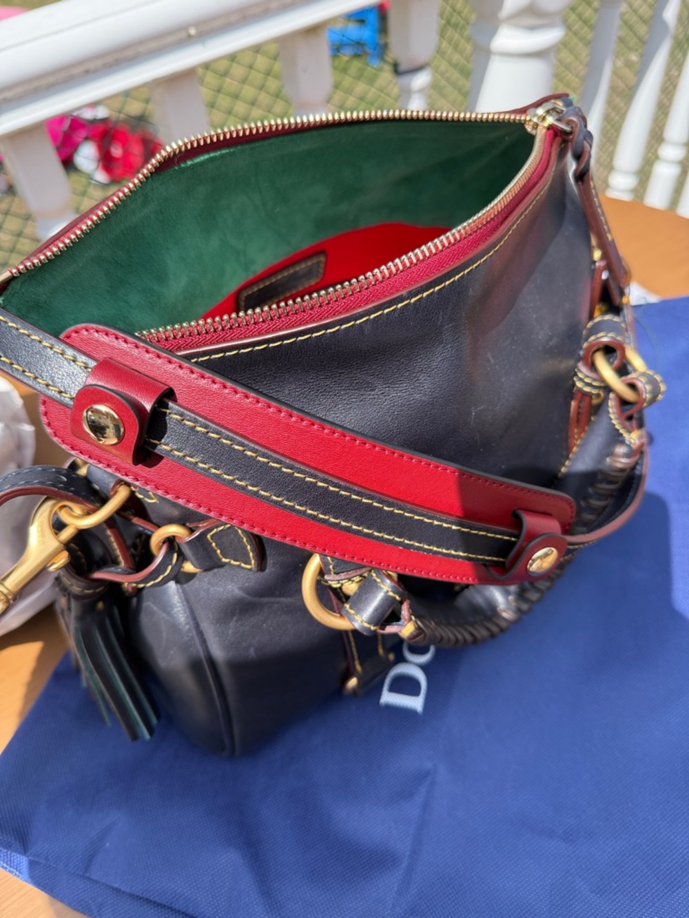 Dooney and Bourke Florentine Mini Satchel Navy EUC - Picture 10 of 14
